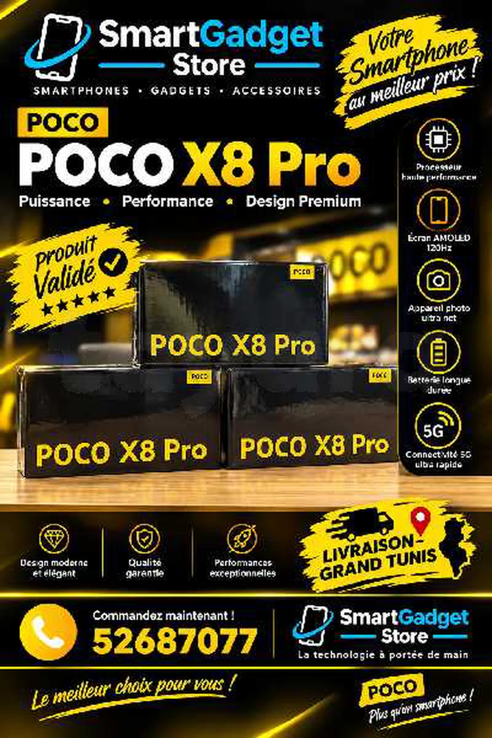 Poco X8 Pro 5G Neuf cacheté Sous blister Validé 
📞52687077📞