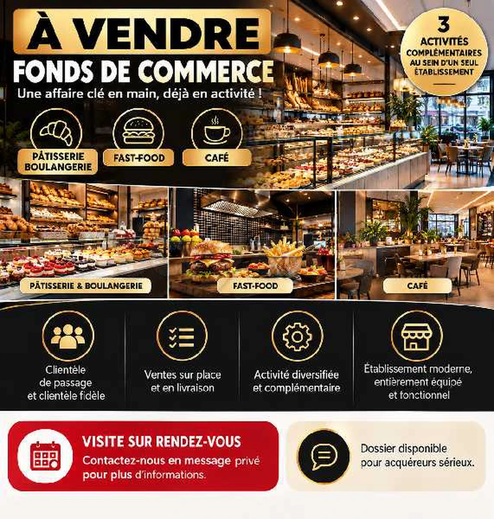 À vendre Fonds de commerce Boulangerie, Pâtisserie