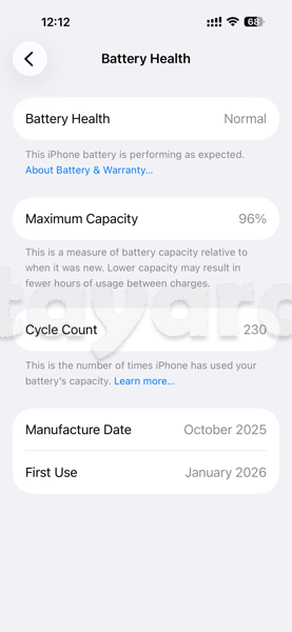 iPhone 17 pro max 94% battery