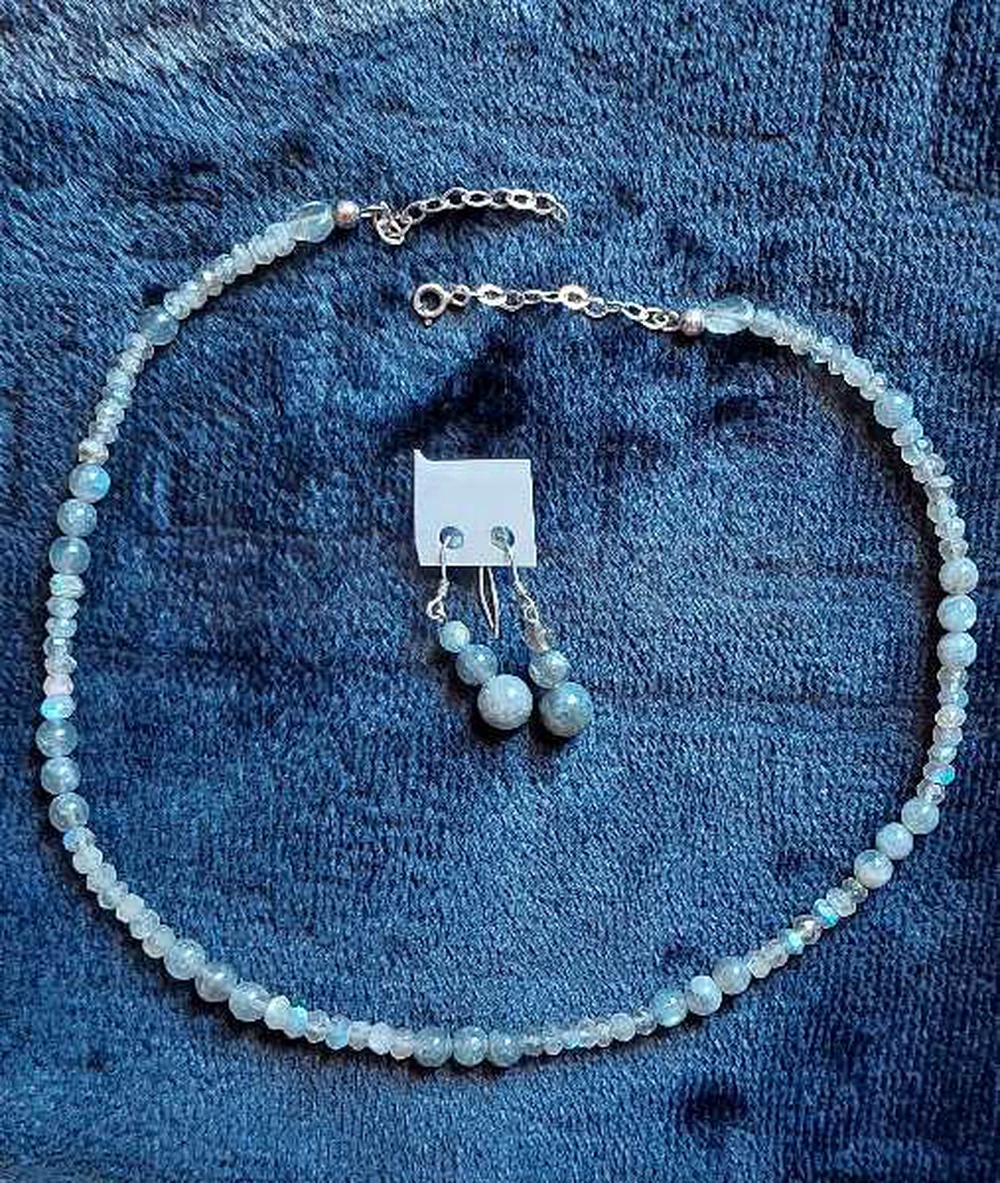 Set en argent et Labradorite grise