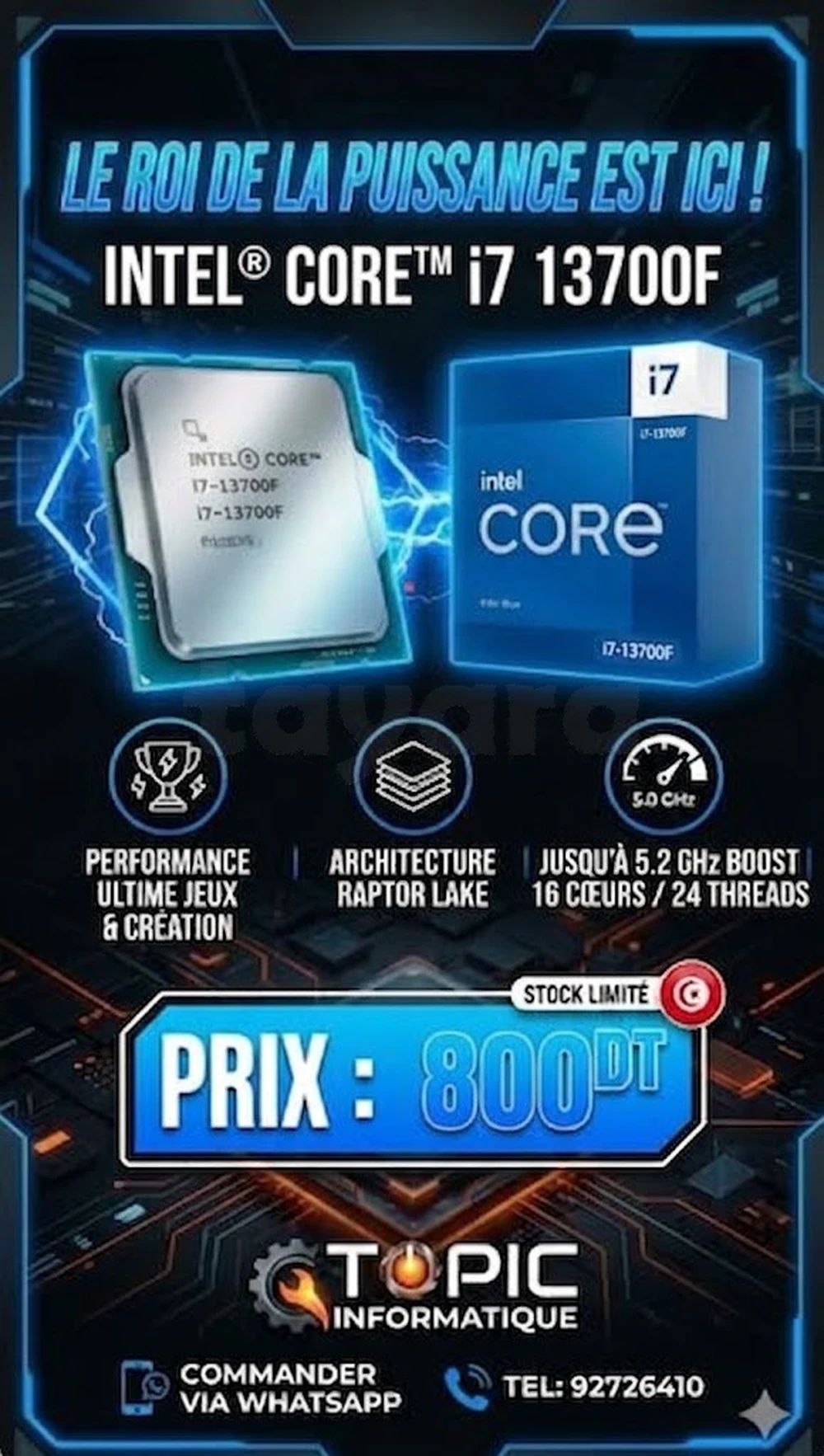I7 13700F 14700F 14700KF I9 11900F I9 14900KF NEUF
