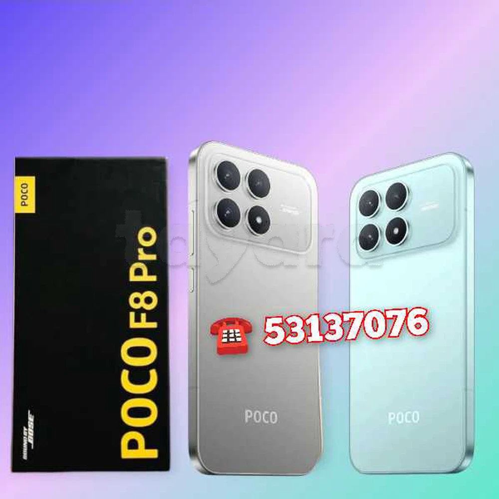 Poco F8 pro 5G 12/512 Cacheté paquet fermé #Validé✔️
➖Prix fiiiiix 1830 dt
-Couleur :Silver /Bleu 
➡️Vente en ligne ☎️:53137076 dispo Tunis centre ville/Ariana
🚛Livraison sur tout la Tunisie 🚚🇹🇳
🔴Echange : Non🔴 _____________