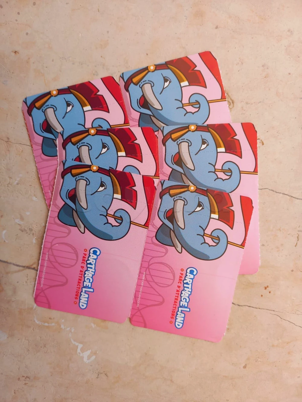 6 tickets Carthage land hammamet et aqua land +repas
