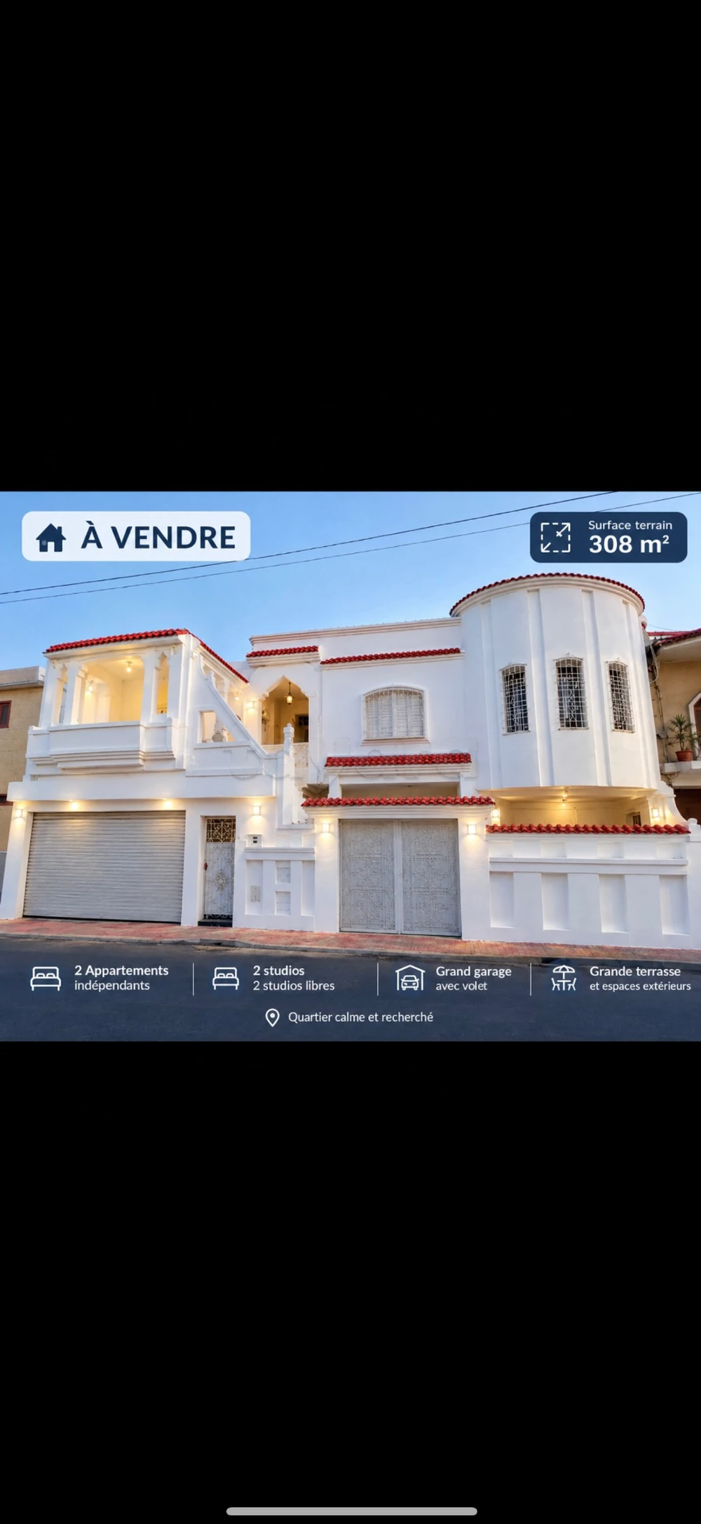 🏡 À Vendre – Villa 2 Logements + 2 Studios | Garage | Grande Terrasse