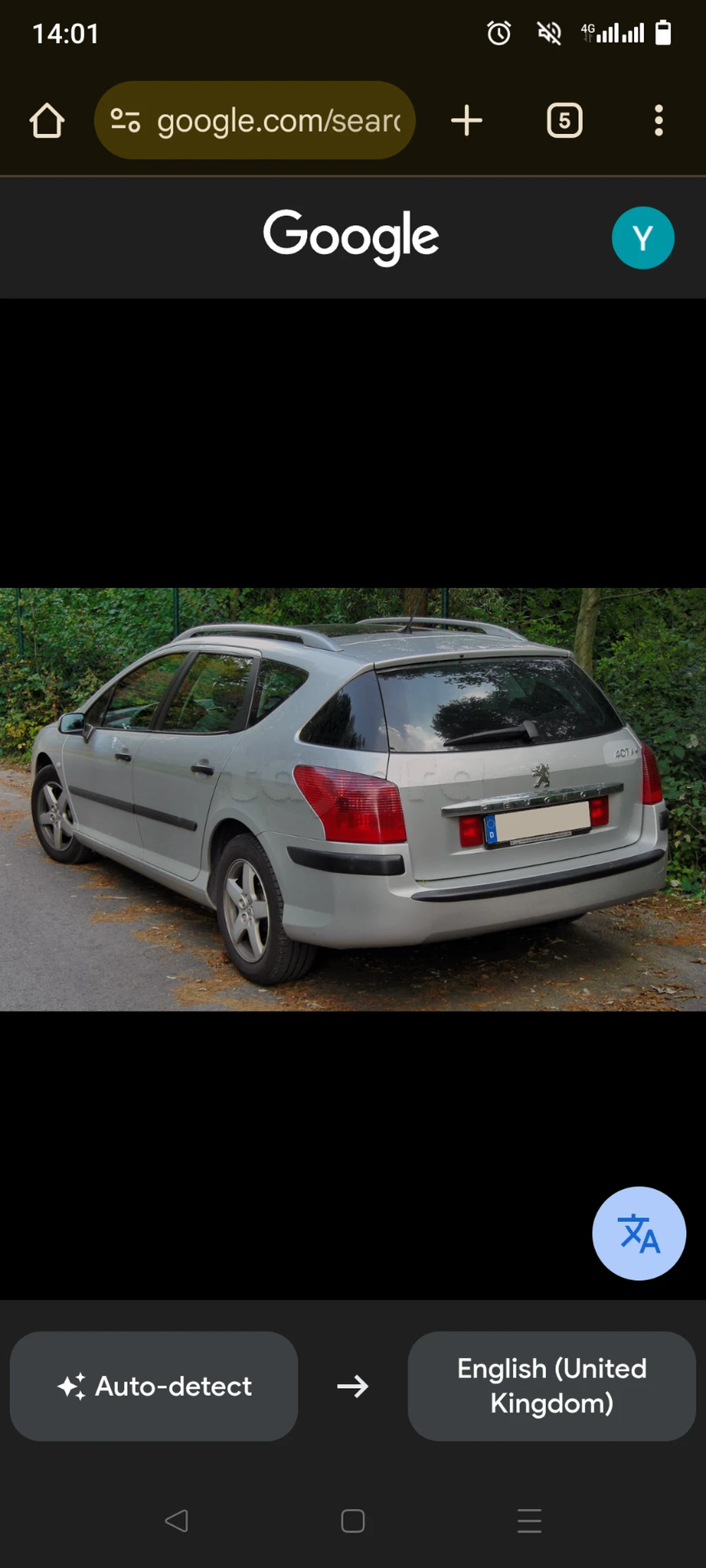 Carte voiture Peugeot 407