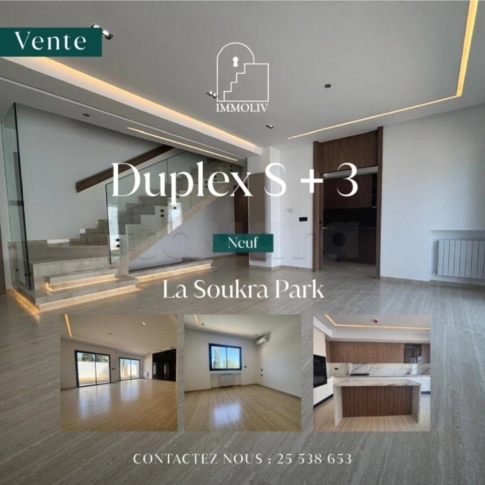 A vendre un duplex S+3 neuf à la Soukra park