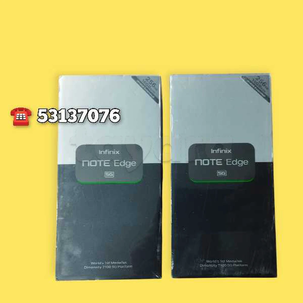 Infinix Note 60 Edge 5G (8+8/256) Cacheté paquet fermé #Validé✔️
-Couleur :Titanium /Bleu/Vert 
-Prix fiix non négociable: 950dt
Vente en ligne ☎️53137076 ➡️Dispo à Ariana / Tunis centre ville
🚛Livraison sur tout la Tunisie 🚚🇹🇳🔴Echange : Non🔴
