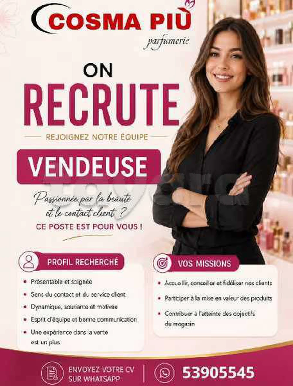 vendeuse produit cosmetique