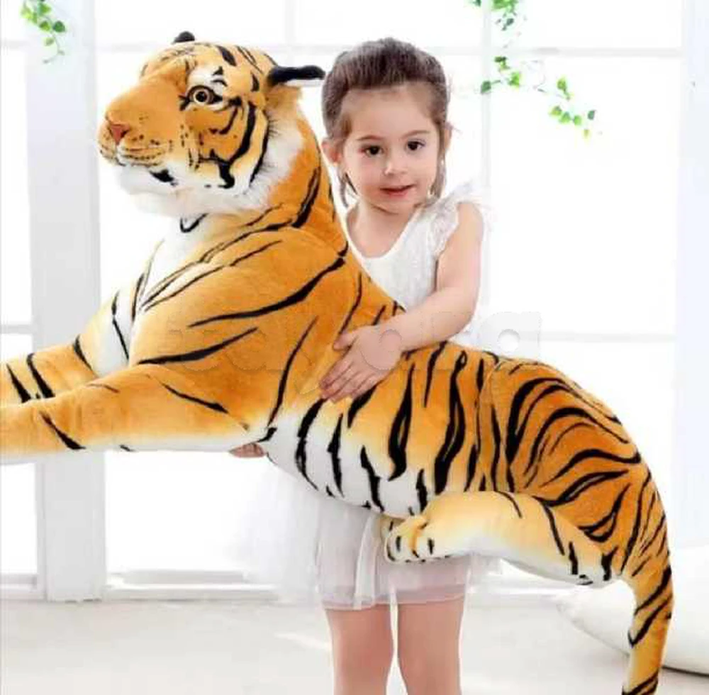 🇩🇪Grand Tigre en peluche 110cm avec taches de chat sauvage,décoration,Cadeau Original