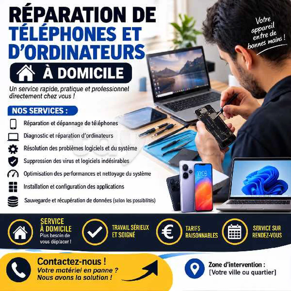 réparateur téléphone et ordinateur à domicile SoS