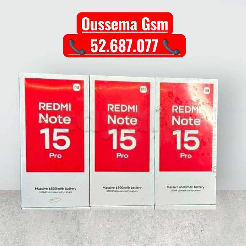 Xiaomi Redmi Note 15 Pro Neuf cacheté sous blister 
Tél:52687077