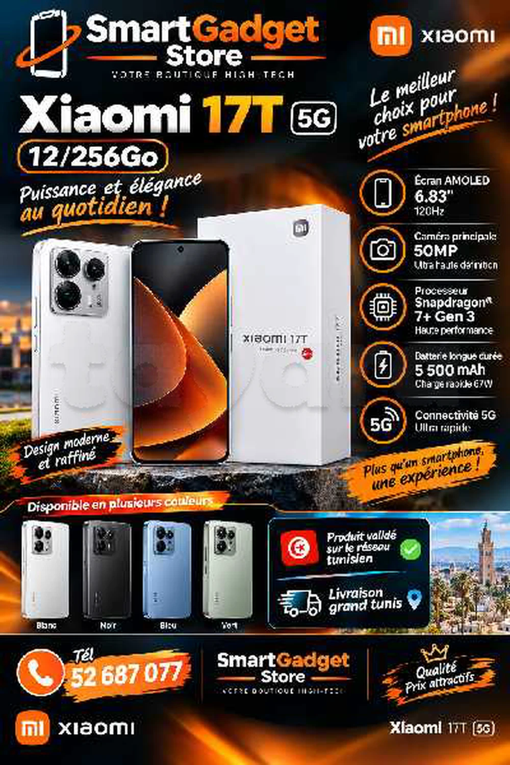 Xiaomi 17T 5G (12/256 où 512Go)Neuf cacheté Sous blister Validé 📞52687077📞