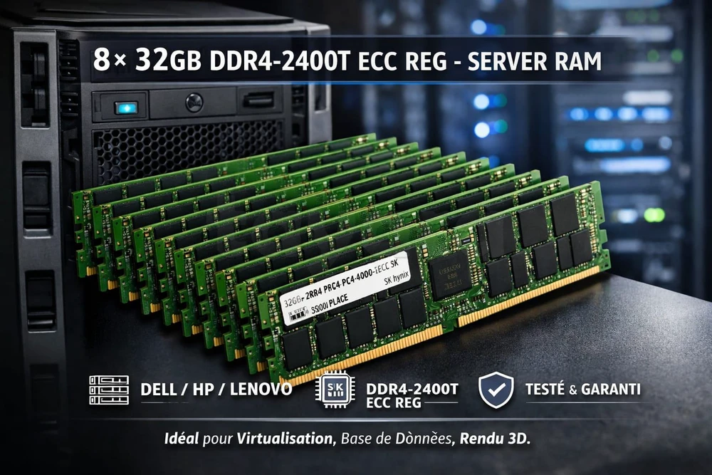 RAM Serveur 8× SKHynix 32 Go DDR4 2400T ECC REG