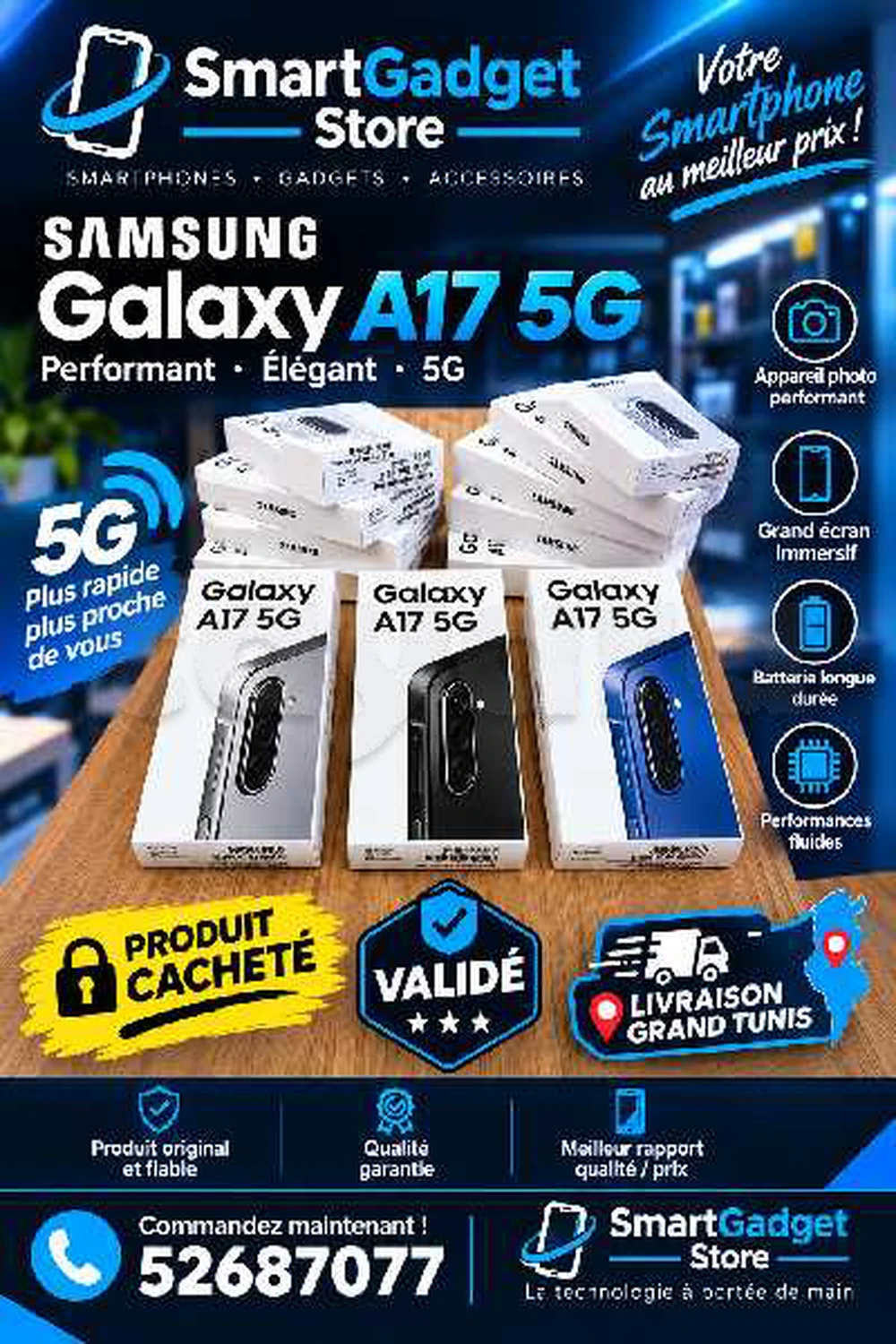 Samsung Galaxy A17 5G (8/256Go)Neuf Cacheté sous Blister Validé 📞52687077📞
