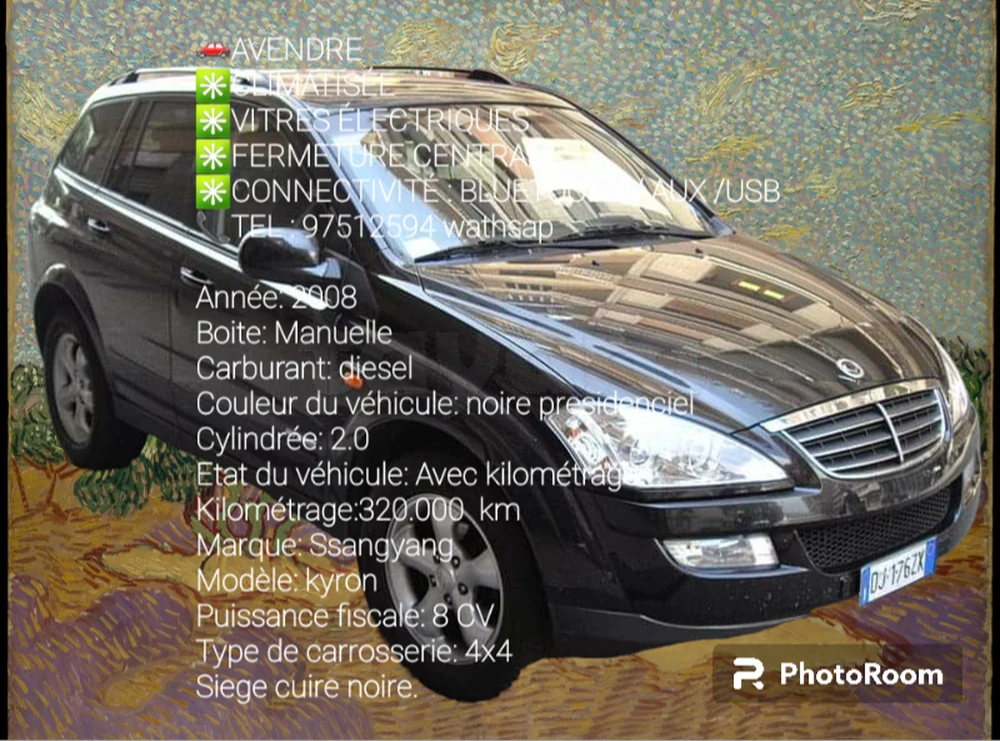 Carte voiture SsangYong Kyron