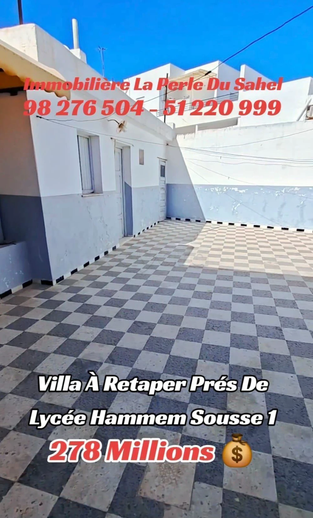 A VENDRE UNE VILLA A HAMMAM SOUSSE