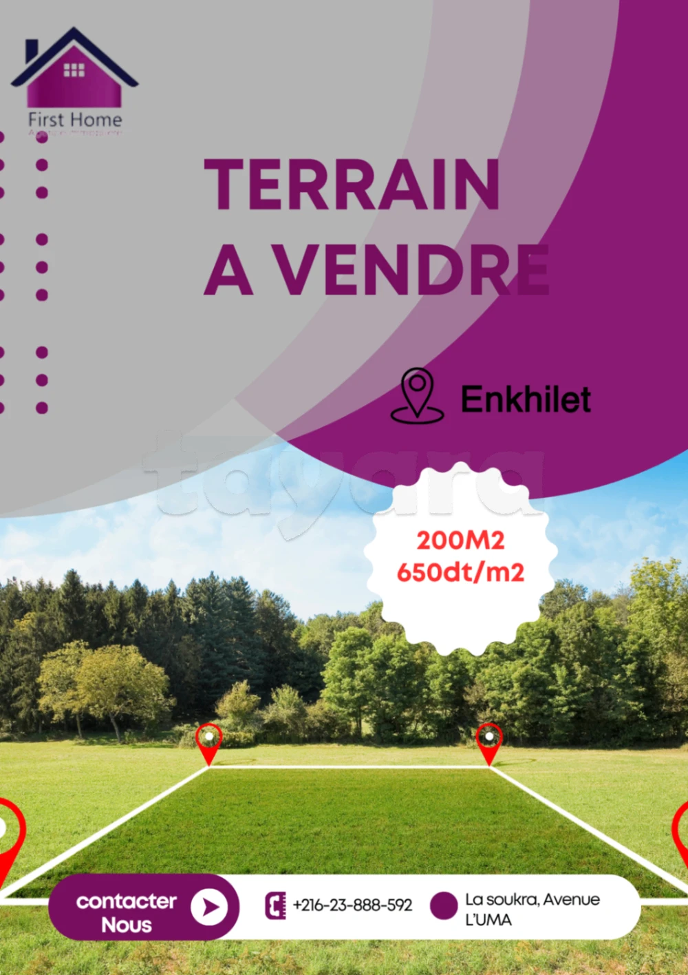 À VENDRE – Terrain à Enekhilet**