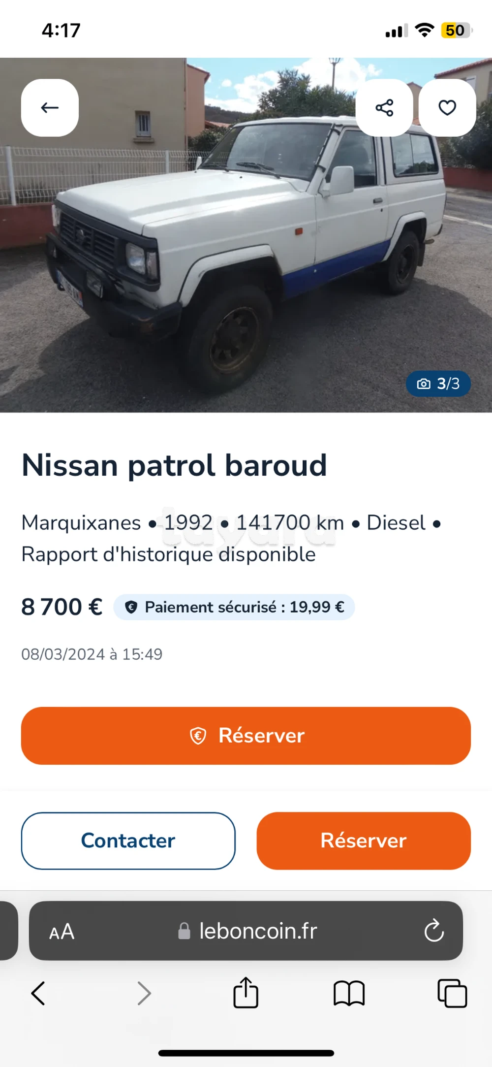 Carte voiture Nissan Patrol