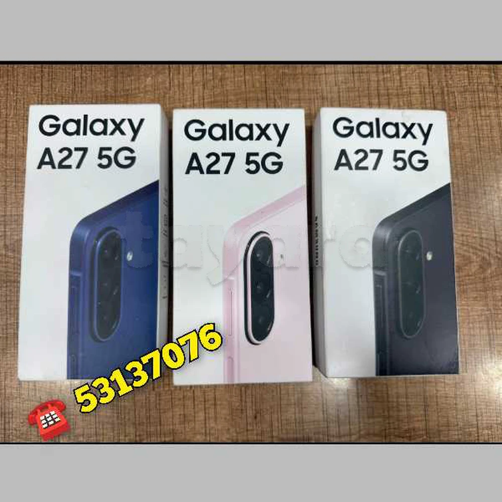 Samsung A27 5G Cacheté Neuf paquet fermé # validé ✔️
➖ 8/128 =1000 dt
➖ 6/128 =900 dt
 ⏩Couleur : Noir /Rose /Bleu 
 ➡️Vente en ligne ☎️53137076 dispo Tunis centre ville/Ariana
 🔴Echange : Non