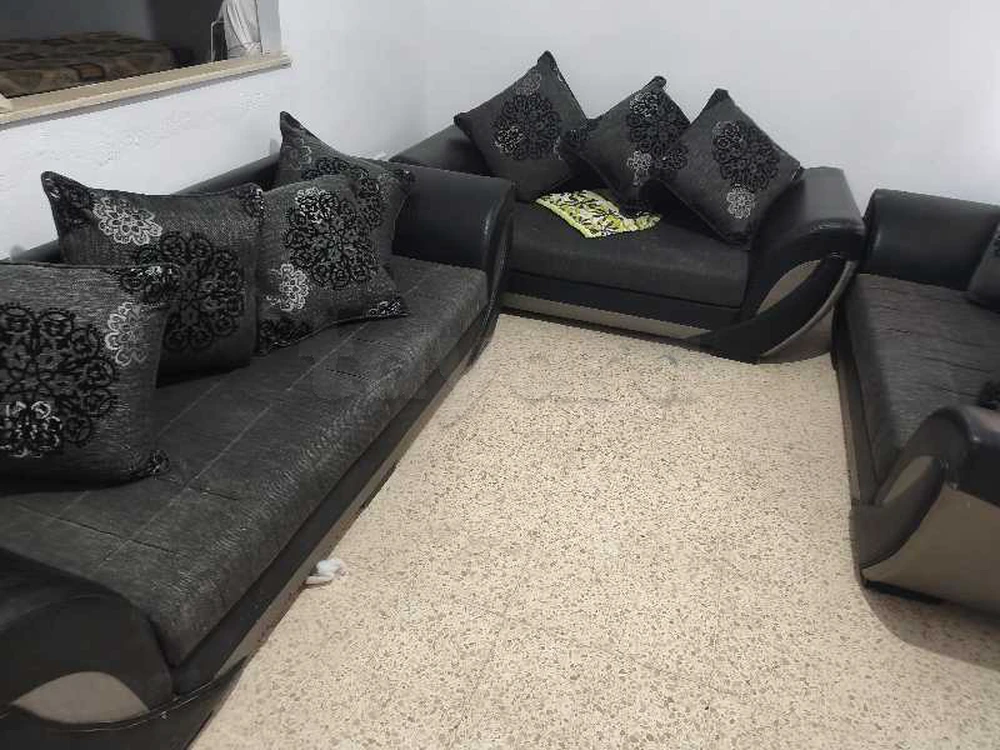 salon semili cuire 7 places