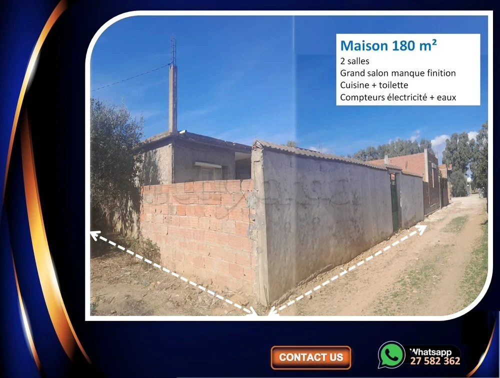 À Vendre : Maison + Grand Jardin (9 Oliviers) – Opportunité Rare à Louta / Bizerte Sud - Vista 5