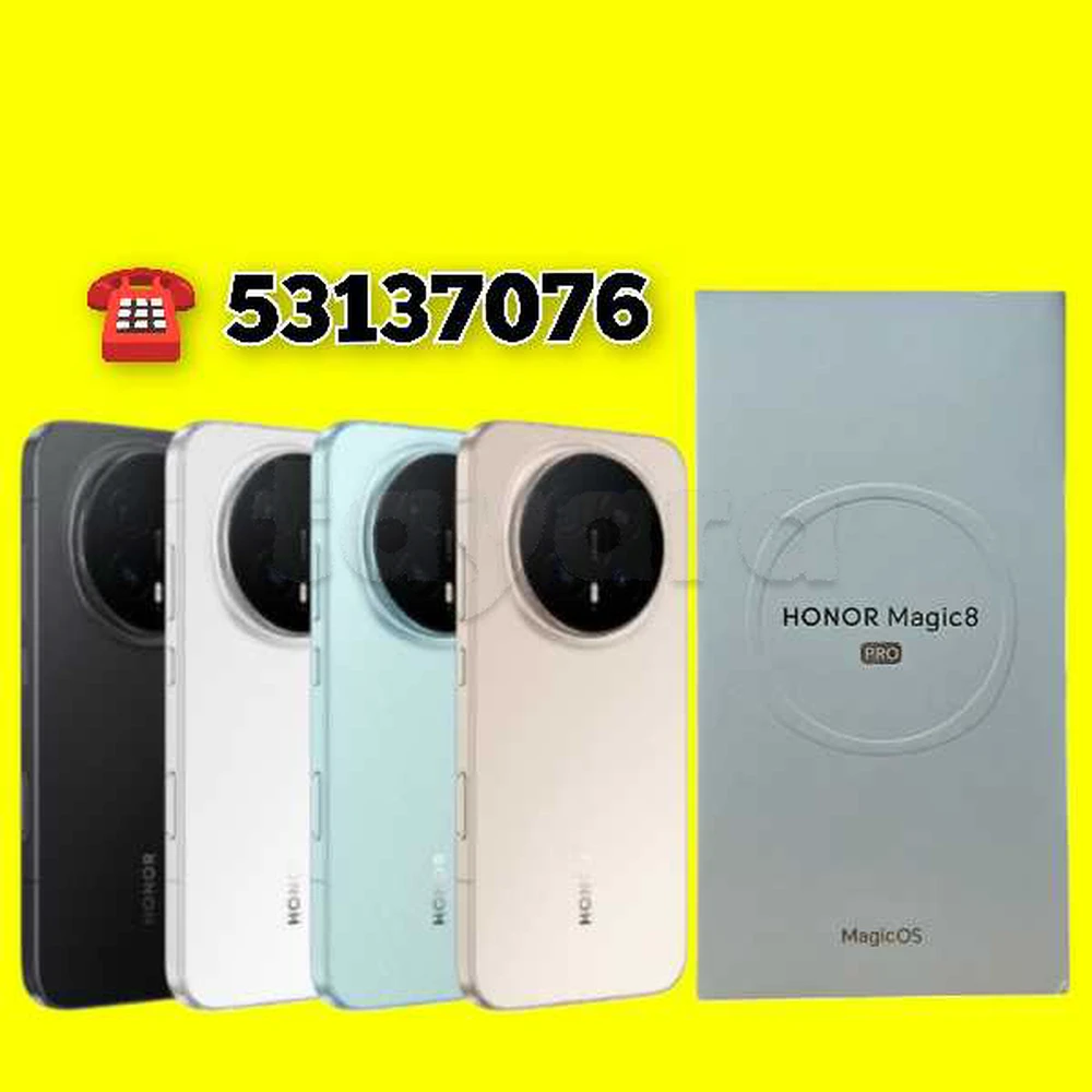 Honor Magic 8 PRO 5G 12/512 Cacheté paquet fermé #Validé✔️
➖Prix fiiiiix 3100 dt
➡️Vente en ligne ☎️:53137076 dispo Tunis centre ville/Ariana
🚛Livraison sur tout la Tunisie 🚚🇹🇳
🔴Echange : Non🔴 _____________