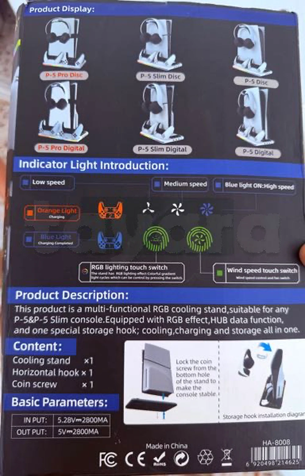 Support Multifonction RGB iPlay pour PS5 / PS5 Slim / PS5 Pro – Neuf importé de la France