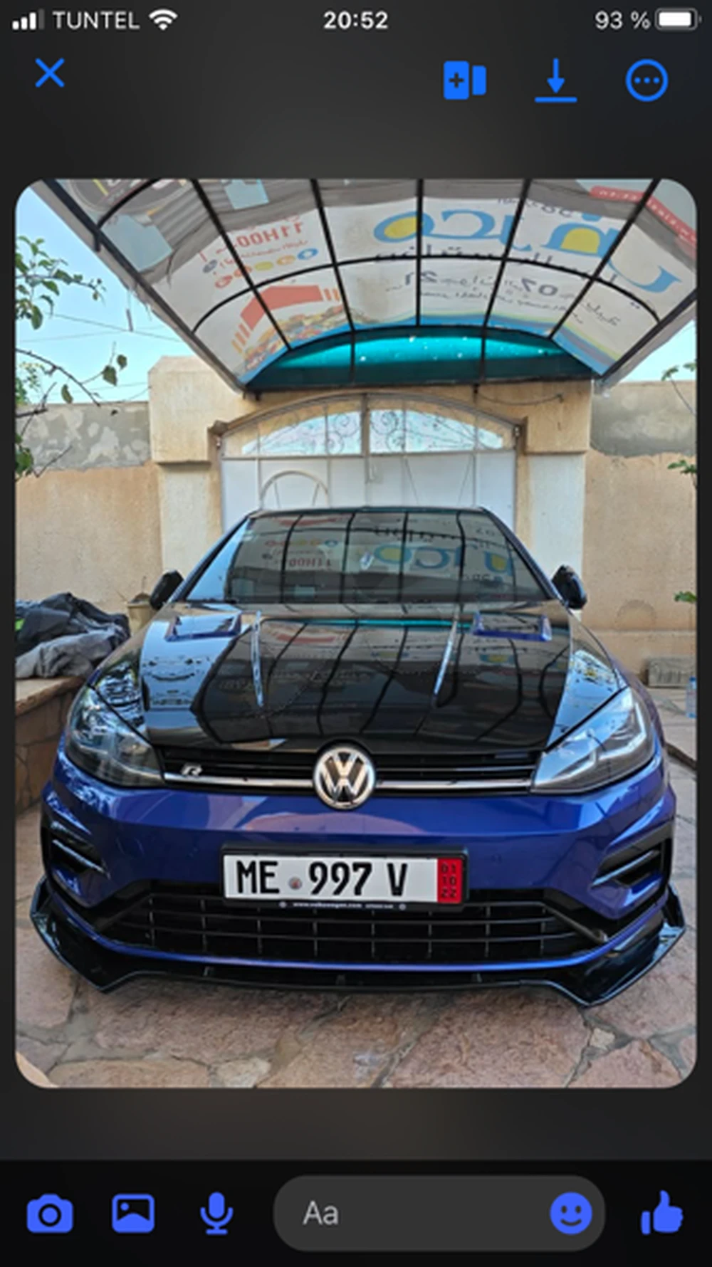 Carte voiture Volkswagen Golf 7