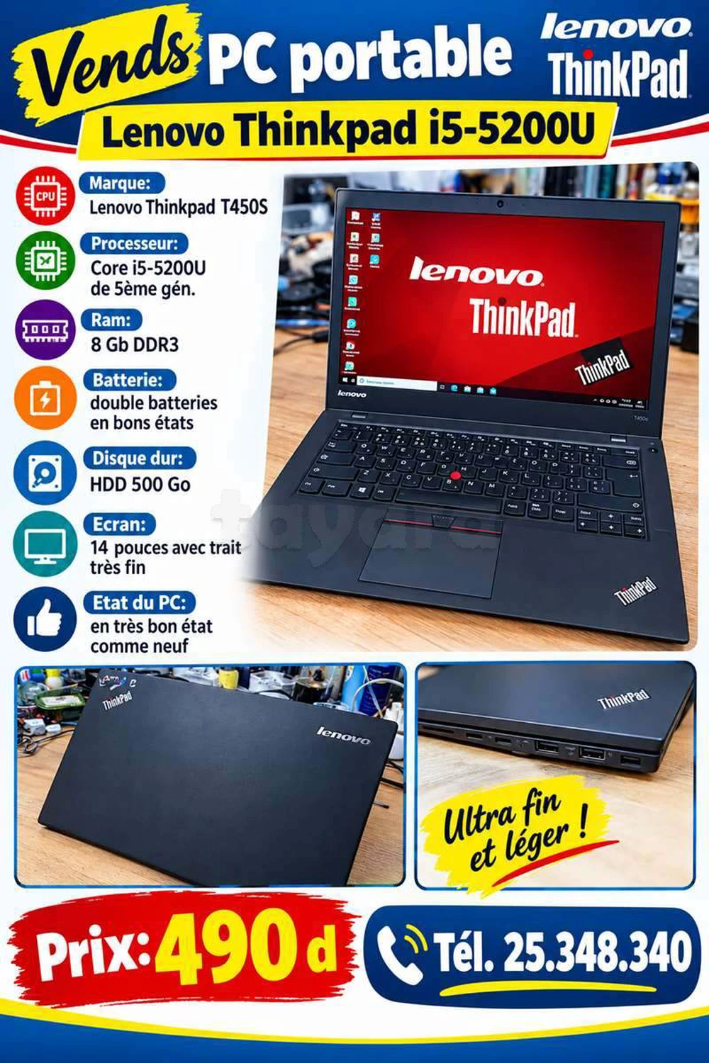 PC portable Lenovo i5-5200U