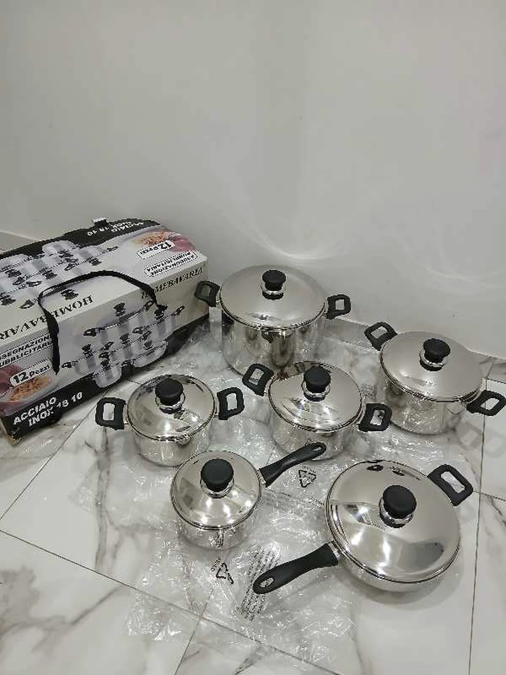 Bavaria Batterie de casseroles 🎊🥰 12 pièces en Acier Inoxydable 18/10 importé