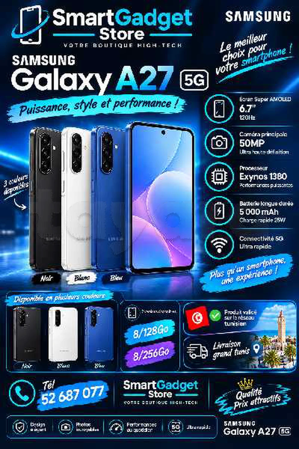 Samsung Galaxy A27 5G (6/128Go)Neuf cacheté Sous blister Validé 📞 52 687 077 📞