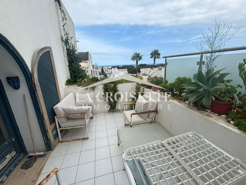 Duplex meublé s2 vue sur mer avec terrasse à Gammarth MVL1751