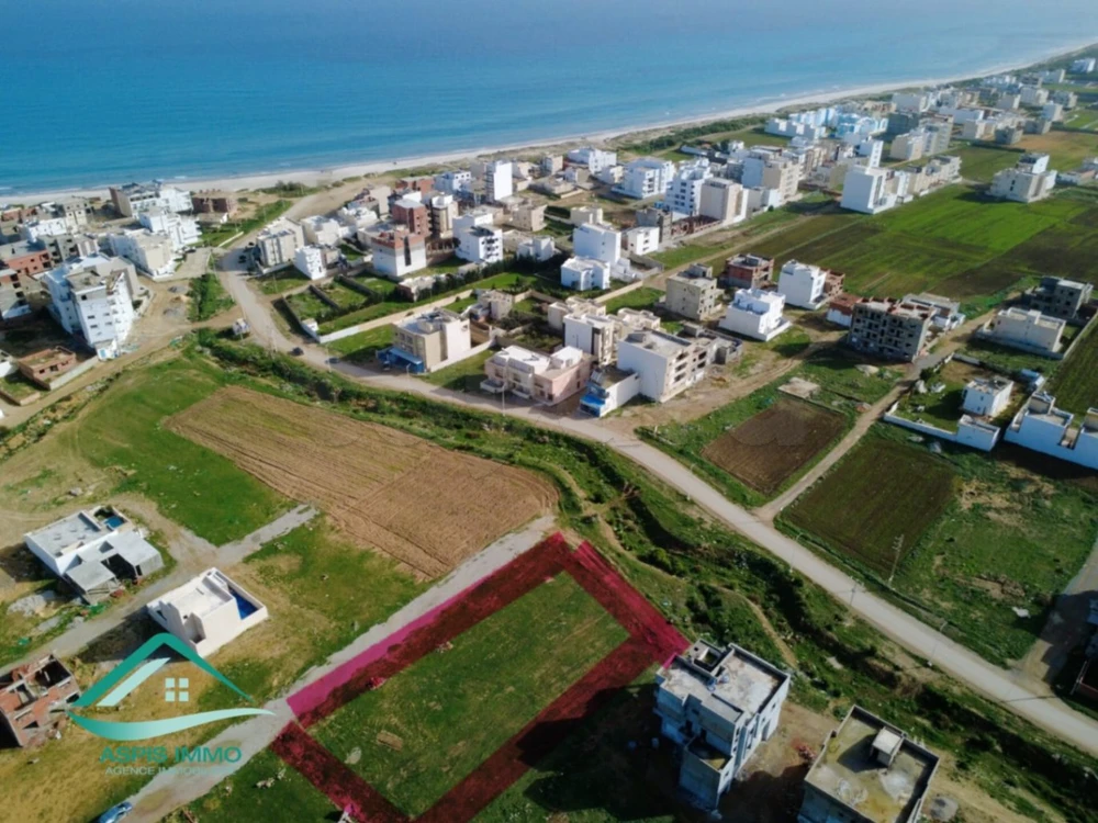 Terrain 2368 m² à 350 mètres plage Ezzahra Kelibia