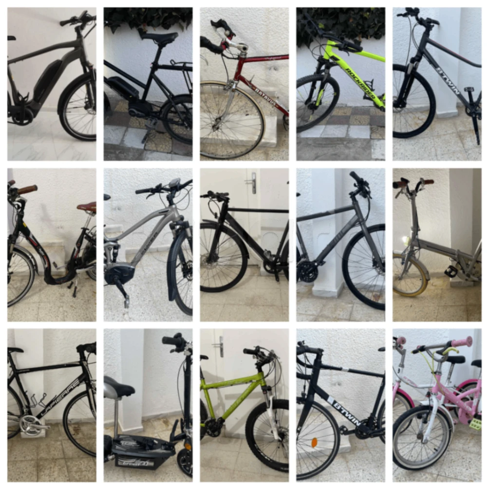 Ensemble de vélos à vendre : prix 650dt , 700dt , 750dt , 800dt , 850dt ,900dt , 2200dt
