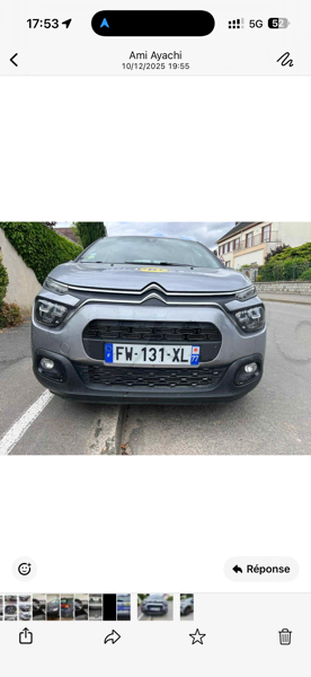 Carte voiture Citroen C3