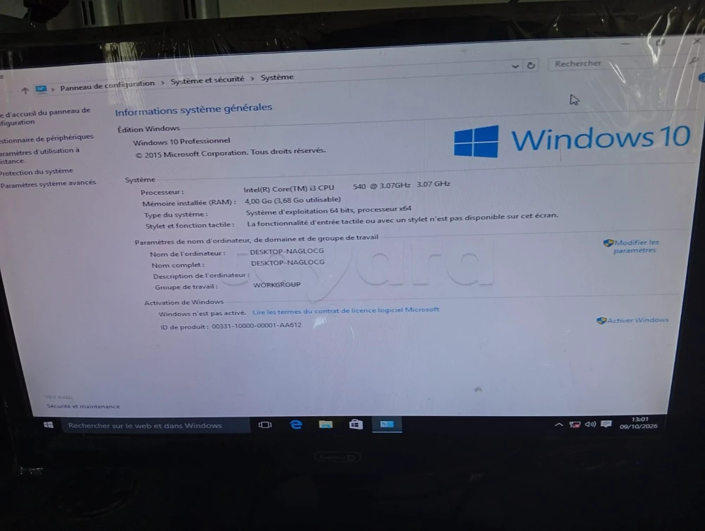 PC Bureau Discovery Complet / Intel Core i3-540 3.07 GHz / 4 Go RAM / Windows 10 Pro / Écran EssentielB / Clavier et Souris