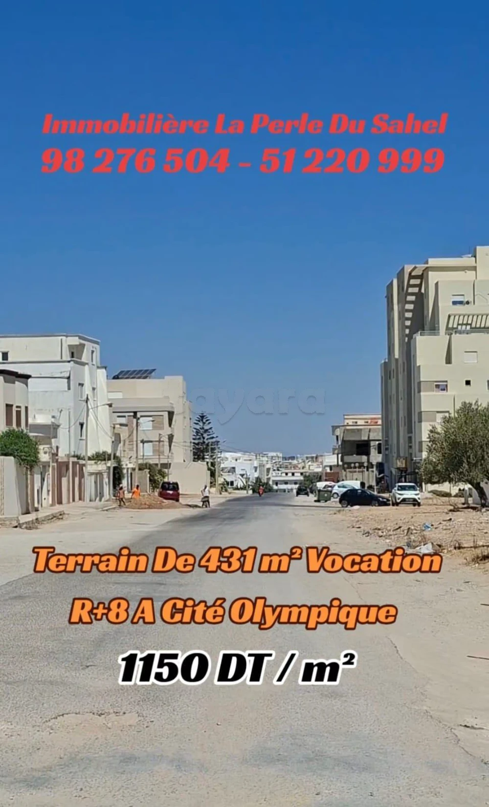 Un Beau TERRAIN R+8 A Cité Olympique