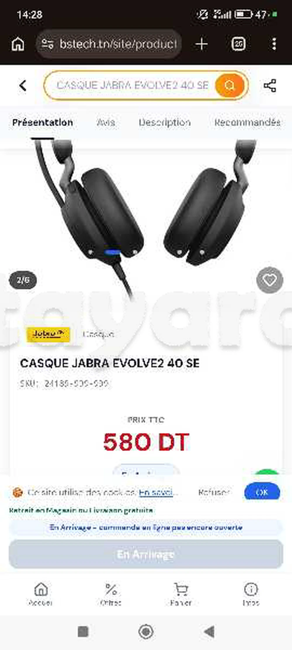 CASQUE JABRA EVOLVE