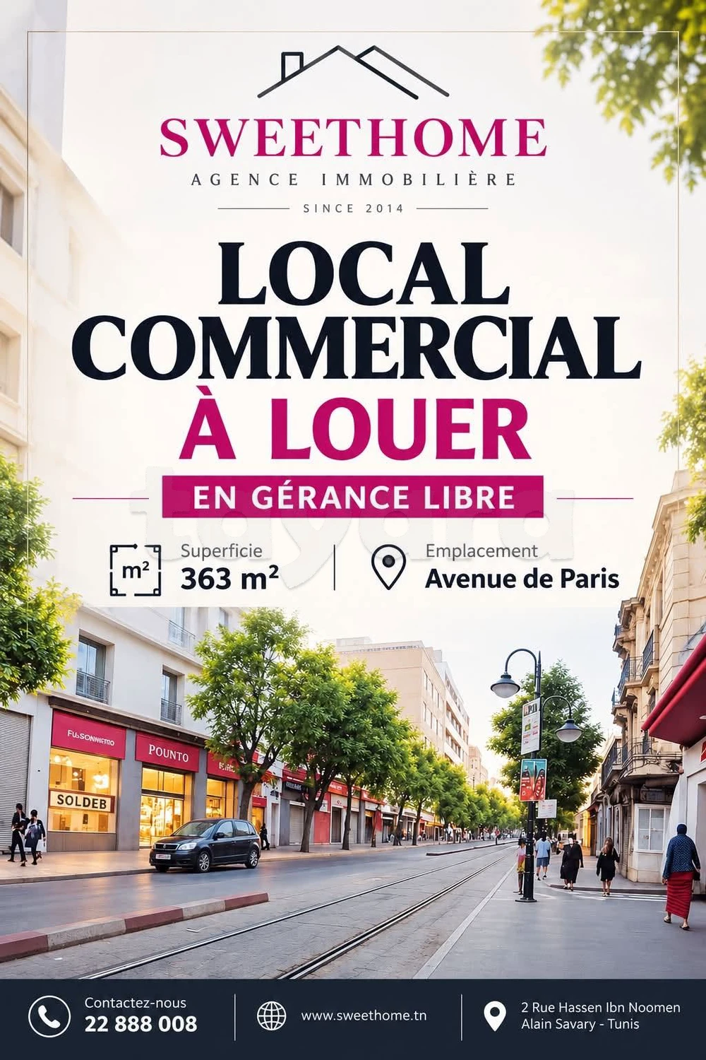 Local commercial de 363 m² à louer – Avenue de Paris