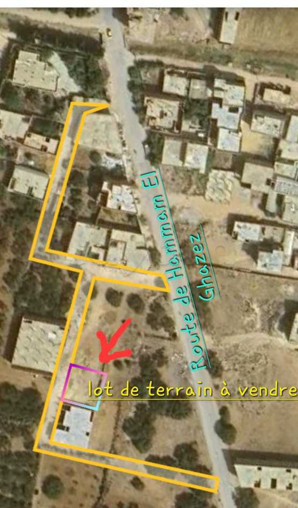 Kélibia, lot de terrain de 220m² à vendre