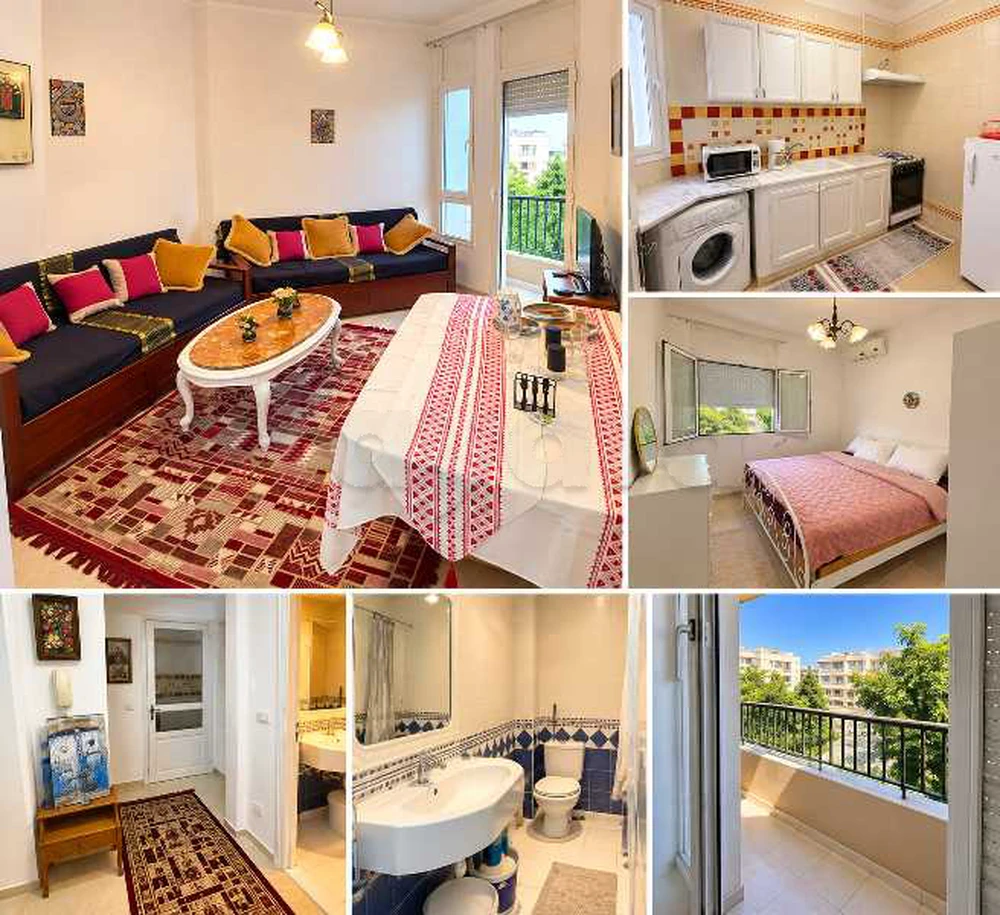 À LOUER JOLI S+1 MEUBLÉ AVEC BALCON À RIADH EL ANDALOUS