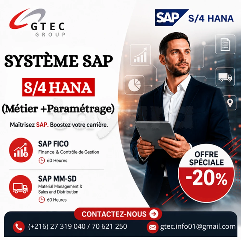 Envie de booster votre carrière et de développer vos compétences en gestion d'entreprise ? C'est le moment de passer à la vitesse supérieure avec SAP S/4HANA , l'une des solutions ERP les plus utilisées par les grandes entreprises à travers le monde...