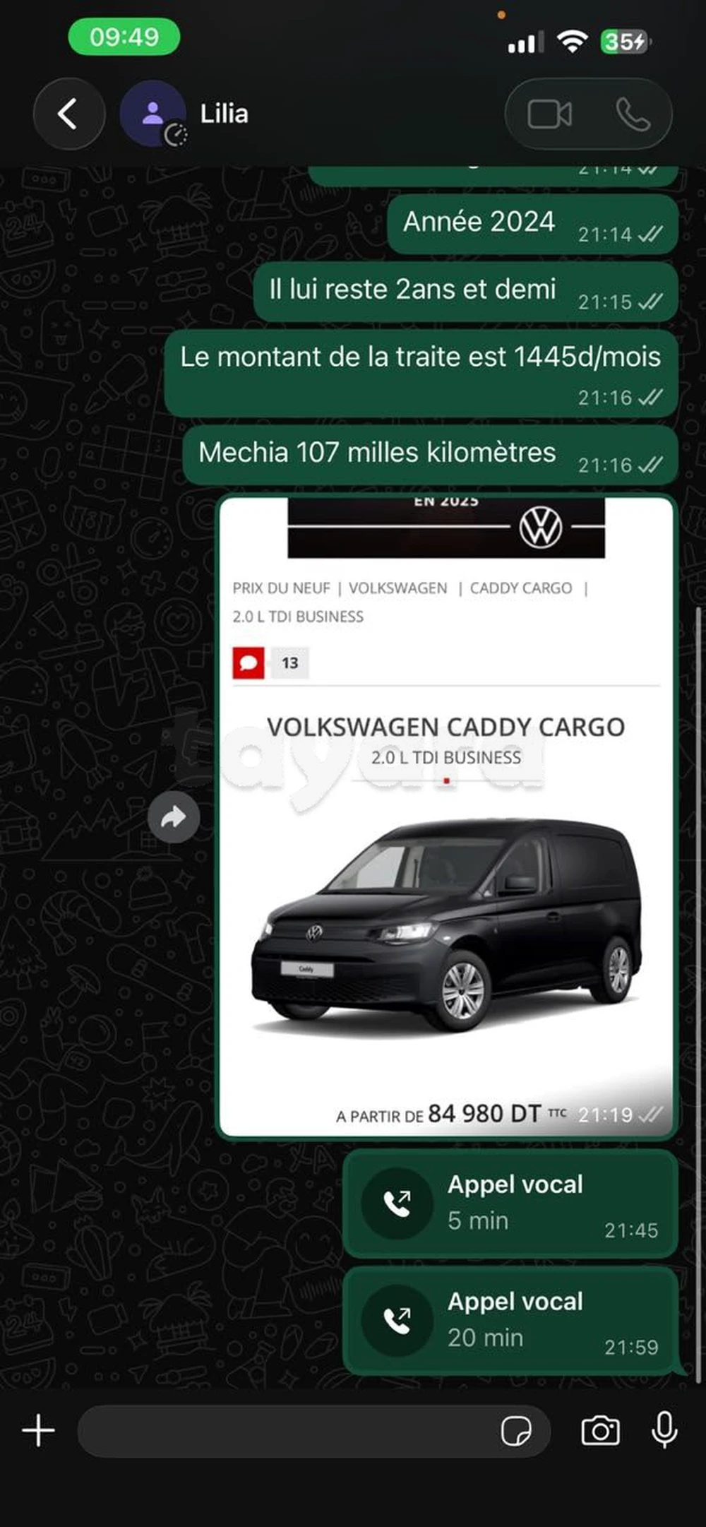Carte voiture Volkswagen Caddy