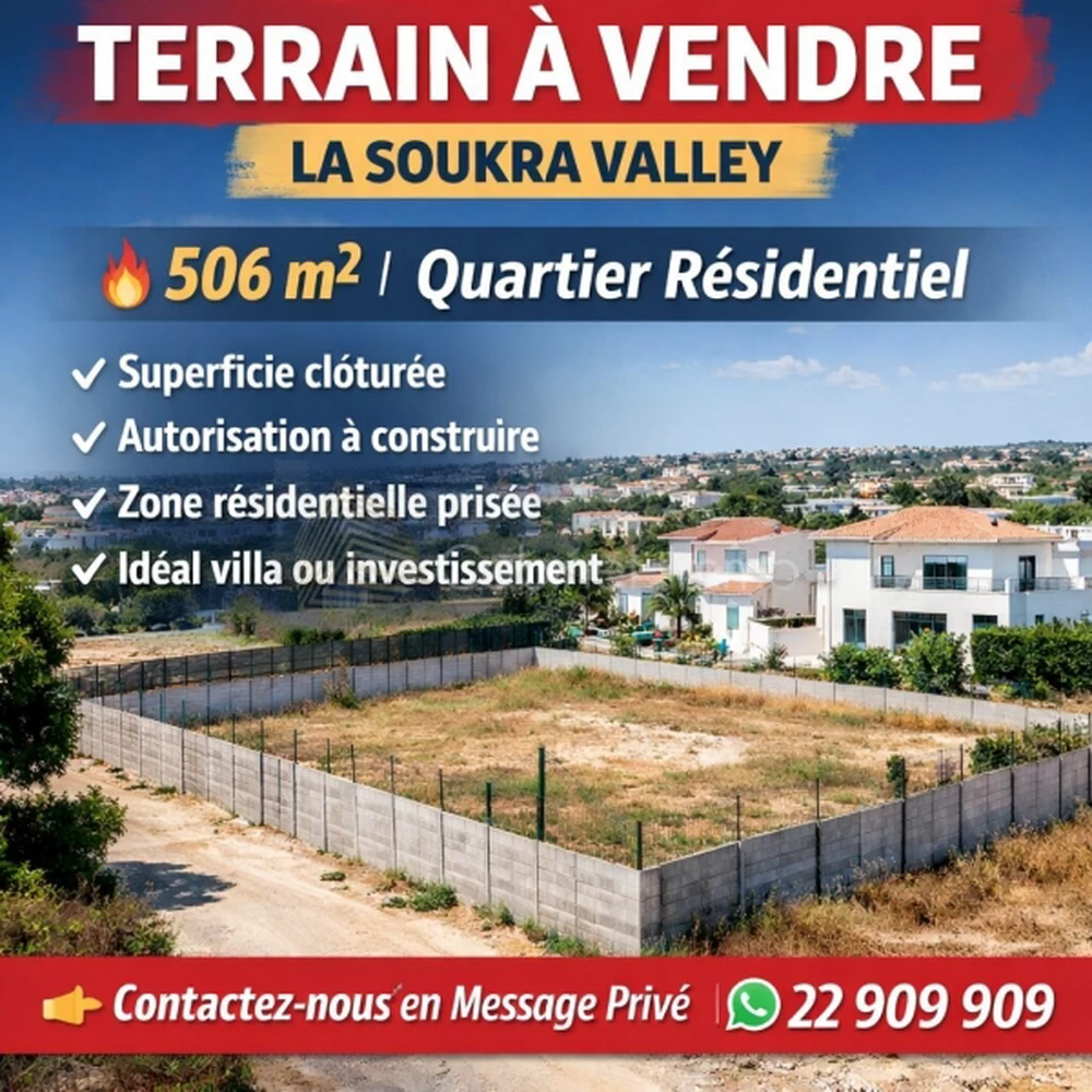 Vente Terrain Constructible à La Soukra Valley