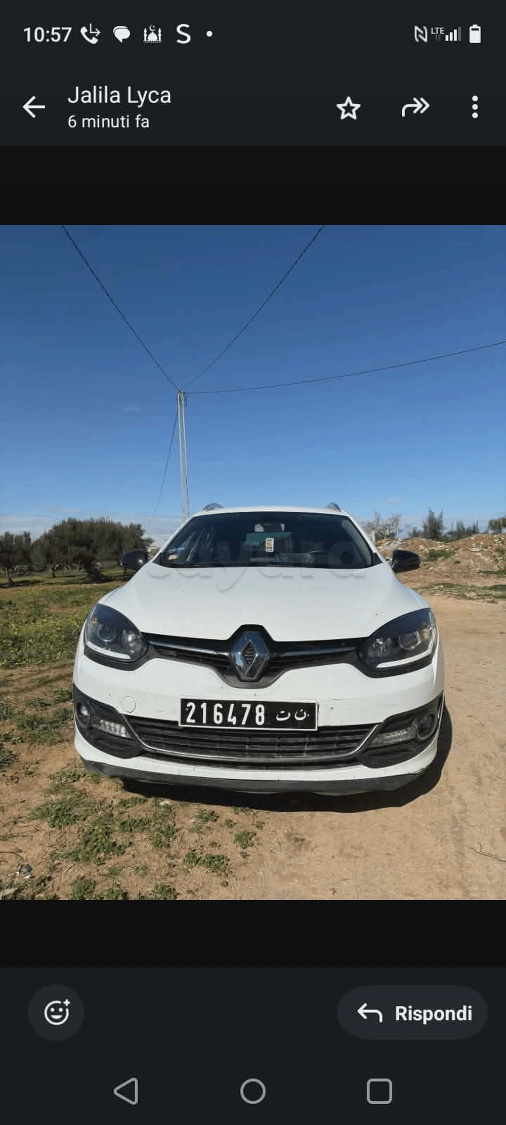 Carte voiture Renault Megane
