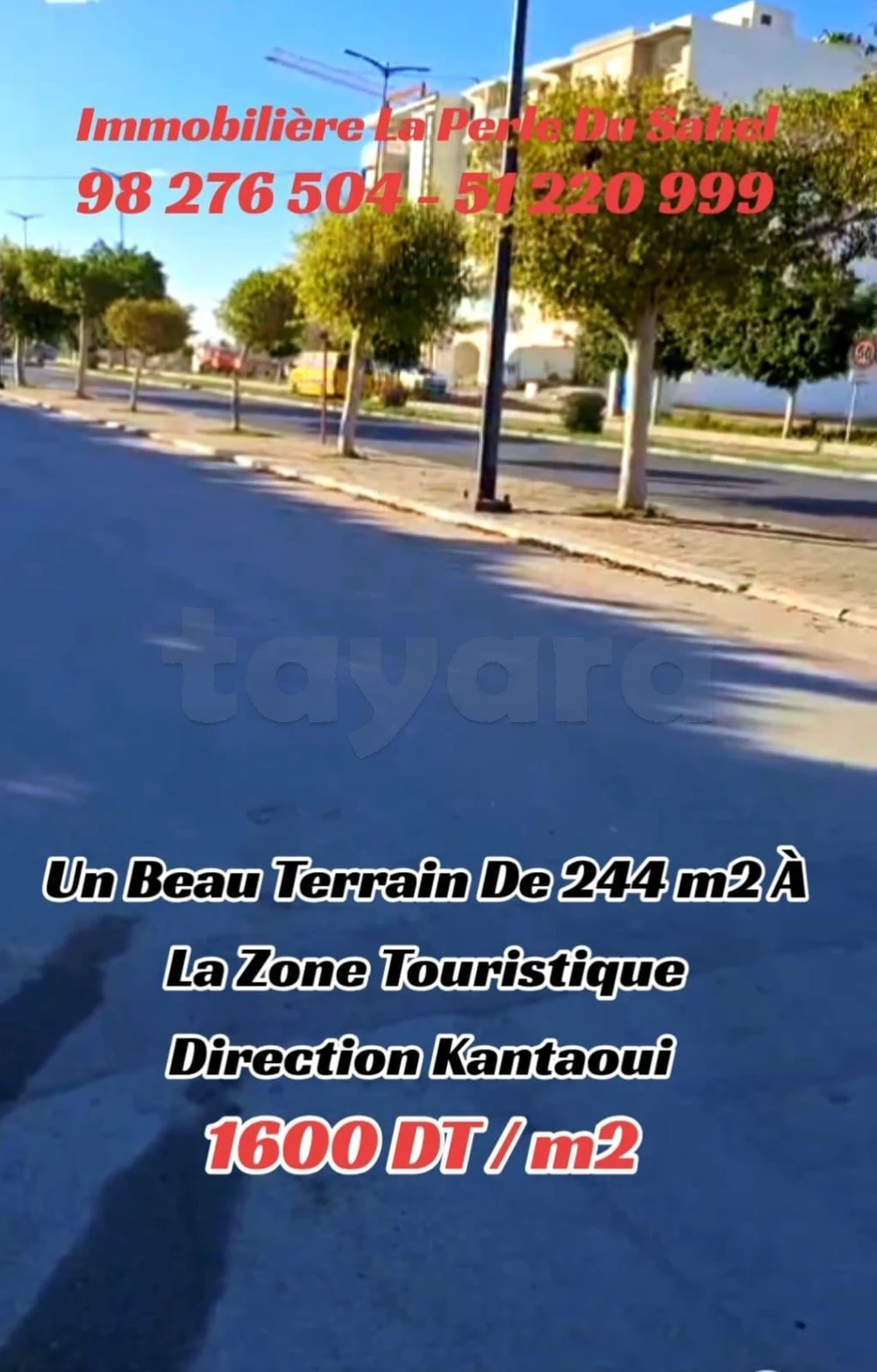 TERRAIN DE 244 m2 A KANTAOUI COTÈ MER