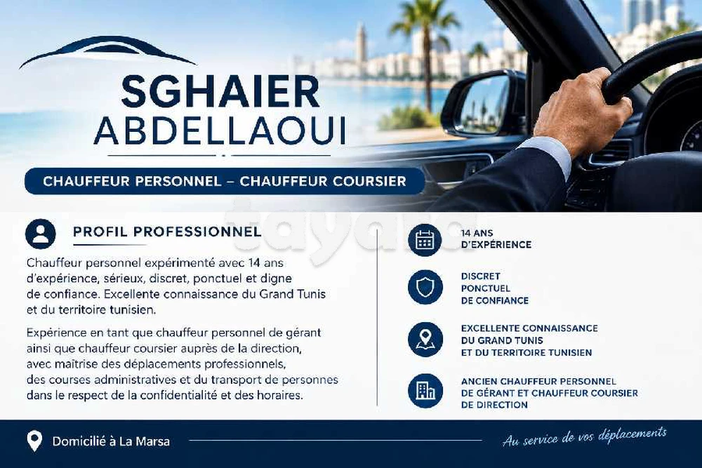CHAUFFEUR PERSONNEL COURSIER LIVREUR