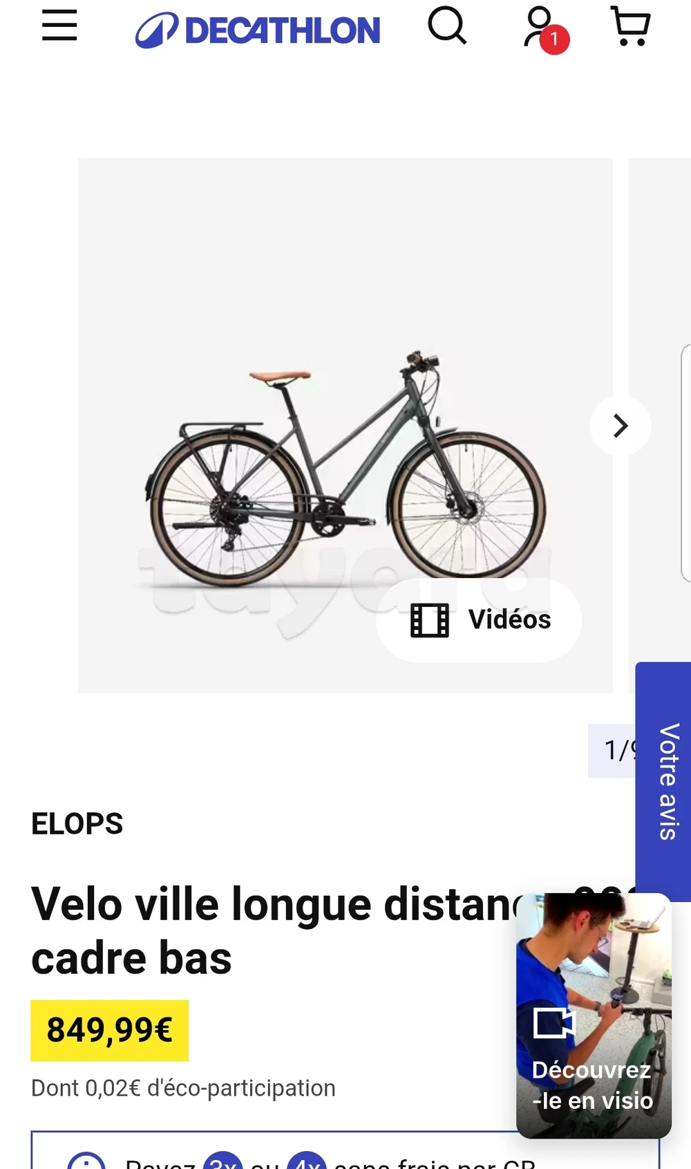 Velo de Ville elops 900 Neuf importer