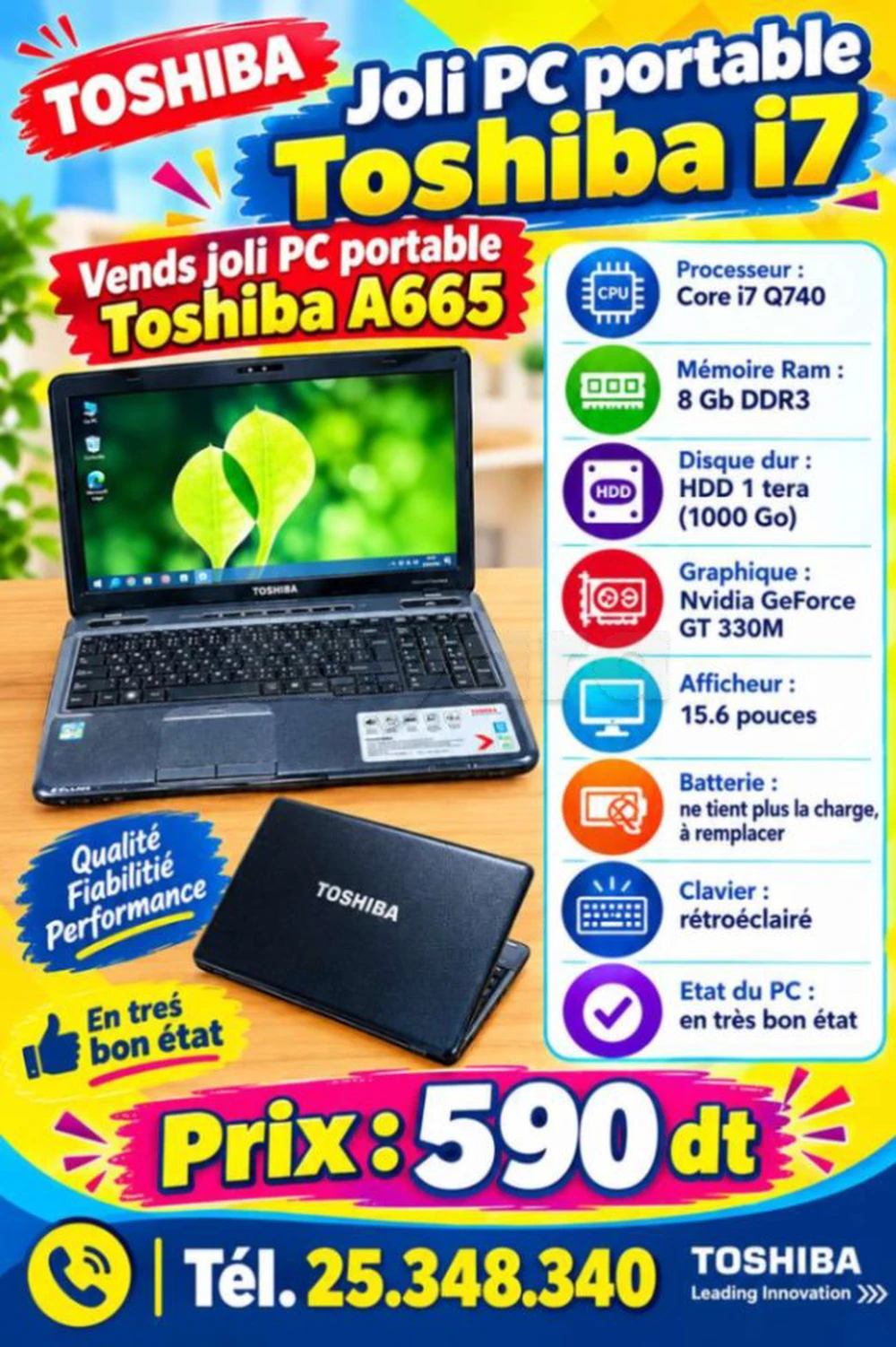 PC portable Toshiba i7
