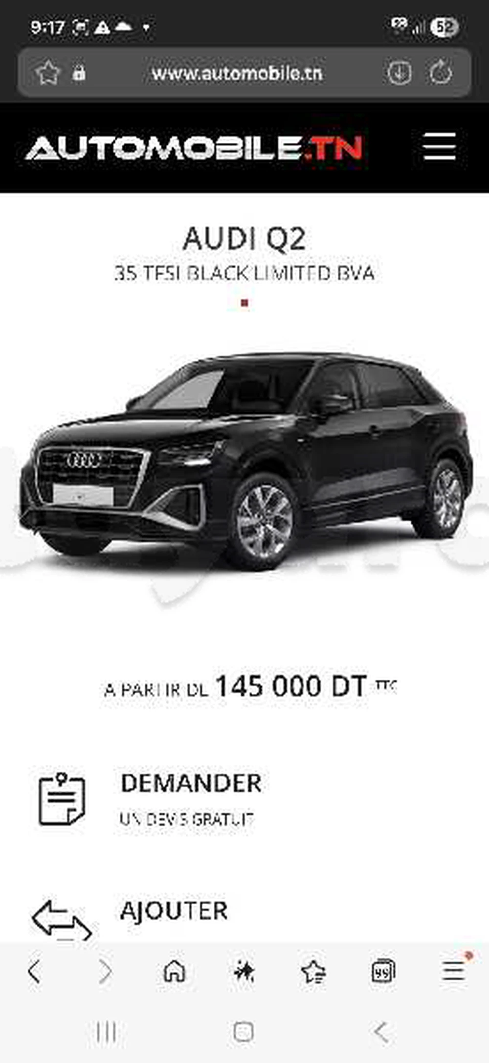 Carte voiture Audi Q3